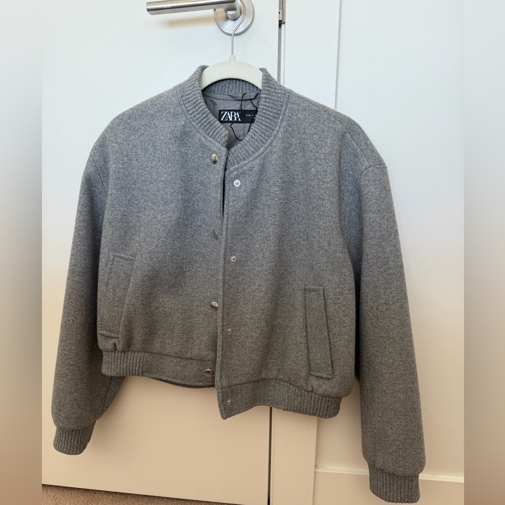 Zara Charcoal Bomber Jacket- NEW.